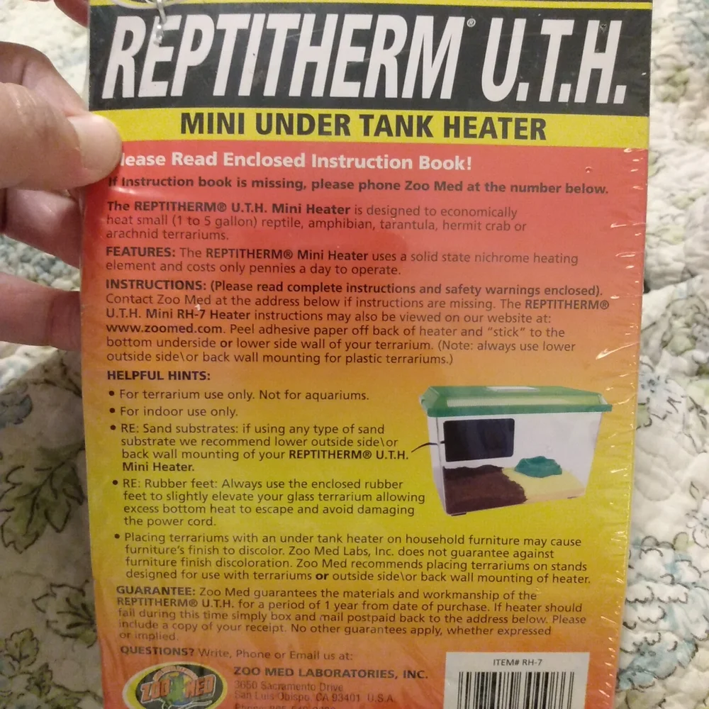 Zoo Med ReptiTherm UTH Under Tank Heater Mini 1-5 gallon 4